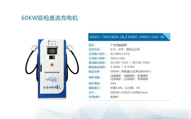 合肥60KW雙槍直流電動汽車充電樁